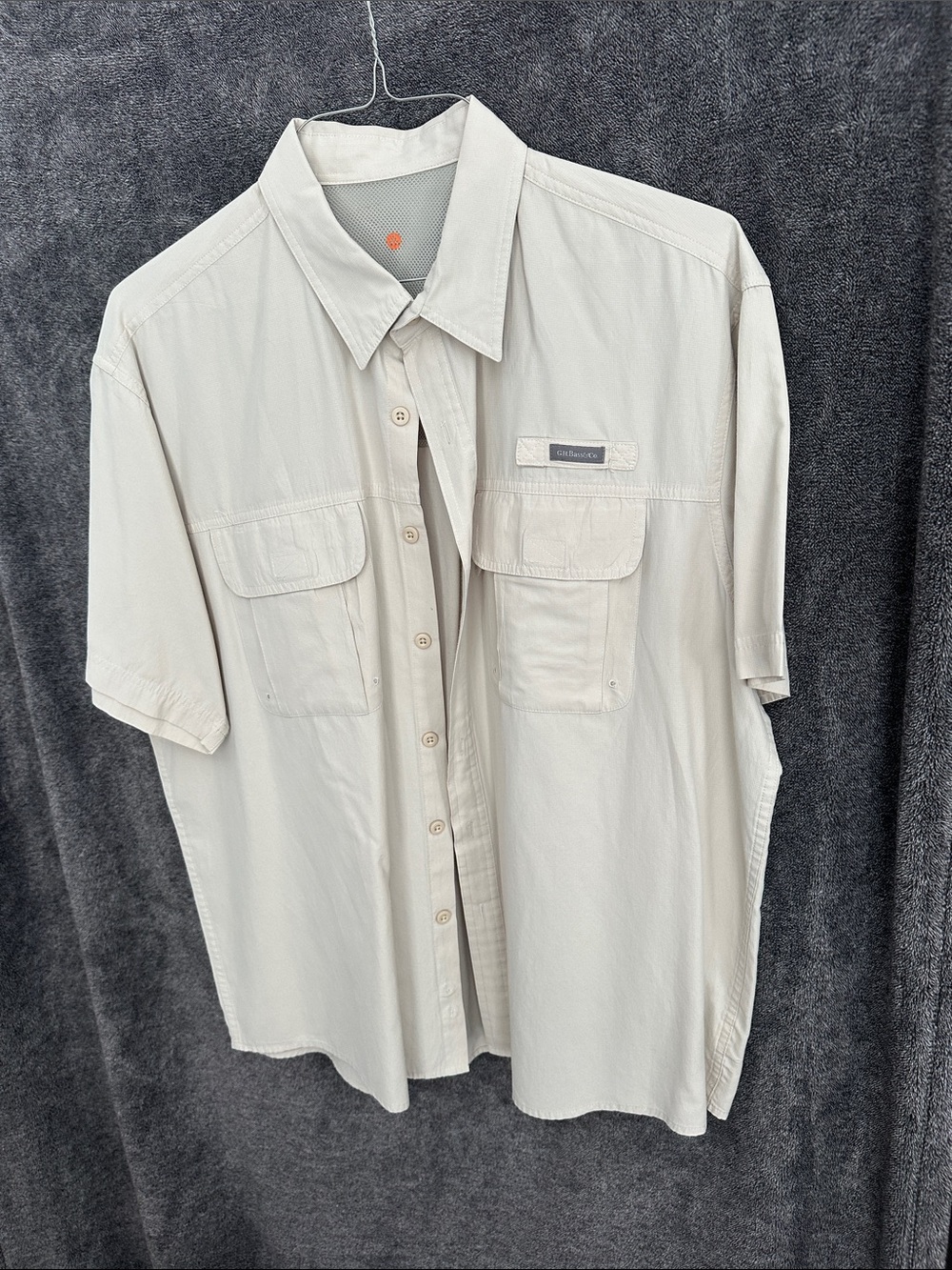 G.H. Bass & Co. Short-Sleeve Button-Down Shirt — Light Beige